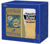 Albi Nejlepšímu dědovi na zdraví půllitr 500 ml + podtácek a otvírák 2v1, dárková sada