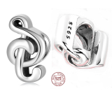 Charm Sterlingové stříbro 925 Houslový klíč, korálek na náramek zájmy