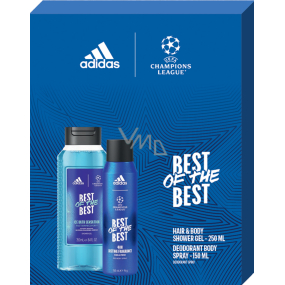 Adidas UEFA Champions League Best of The Best deodorant sprej 150 ml + sprchový gel 250 ml, kosmetická sada pro muže