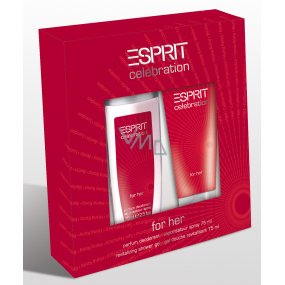 Esprit Celebration for Her parfémovaný deodorant sklo pro ženy 75 ml + sprchový gel 75 ml, kosmetická sada