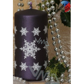 Lima Snowflake svíčka tmavě fialová válec 60 x 120 mm 1 kus
