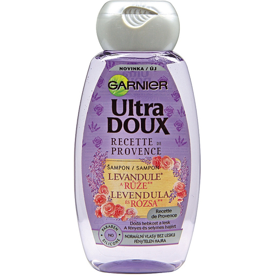 Garnier Ultra Doux Levandule a Růže šampon pro vlasy bez lesku 250 ml