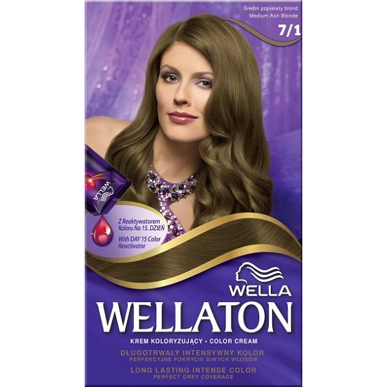 Wella Wellaton krémová barva na vlasy 7/1 Střední popelavá blond
