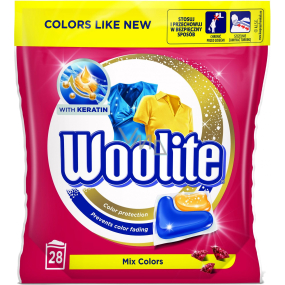 Woolite Dark Keratin Color univerzální kapsle na praní, na barevné prádlo, ochrana před ztrátou tvaru a zachování intenzity barvy 28 kusů