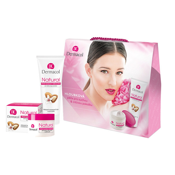 Dermacol Natural denní krém 50 ml + krém na ruce 75 ml, kosmetická sada