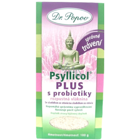 Dr. Popov Psyllicol Plus s probiotiky, rozpustná vláknina, napomáhá správnému vyprazdňování, navozuje pocit sytosti 100 g