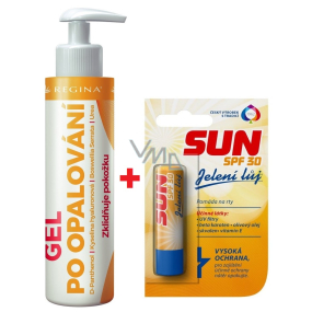 Regina Sun SPF30 pomáda na rty 4,5 g + gel po opalování dávkovač 250 ml, duopack