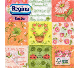 Regina Papírové ubrousky 1 vrstvé 33 x 33 cm 20 kusů Velikonočví Happy Easter - barevné čtverce