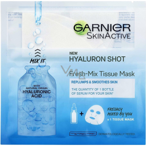Garnier Hyaluron Shot Fresh-Mix Tissue Mask textilní pleťová maska s kyselinou hyaluronovou 33 g