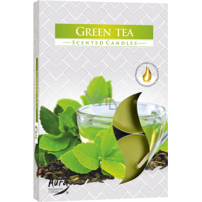 Bispol Aura Green Tea - Zelený čaj vonné čajové svíčky 6 kusů