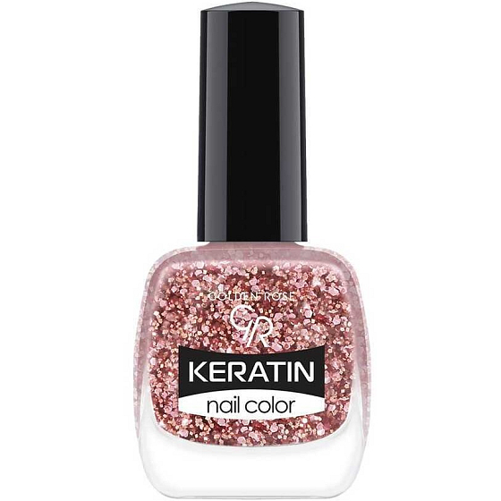 Golden Rose Keratin Nail Color Glitter lak na nehty 408 10,5 ml