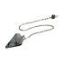 Obsidian obláčkový kyvadlo přírodní kámen 2,5 cm + 18 cm řetízek s korálkou, kámen záchrany