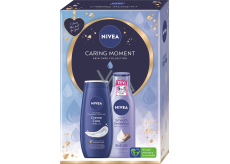 Nivea Caring Moment Creme Care pečující sprchový gel 250 ml + Smooth Sensation tělové mléko 400 ml, kosmetická sada pro ženy