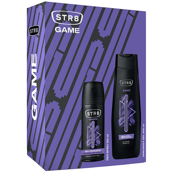 Str8 Game deodorant sprej 150 ml + sprchový gel 400 ml, kosmetická sada pro muže