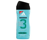 Adidas Extra Fresh 3v1 sprchový gel na tělo, vlasy a tvář pro muže 250 ml