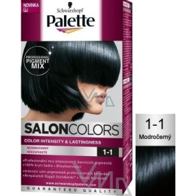 Schwarzkopf Palette Salon Colors barva na vlasy odstín 1-1 Modročerná