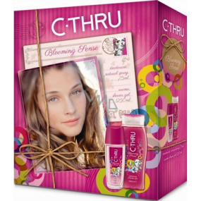 C-Thru Blooming Sense parfémovaný deodorant sklo pro ženy 75 ml + sprchový gel 250 ml, kosmetická sada
