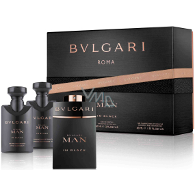 Bvlgari Man In Black parfémovaná voda pro muže 60 ml + balzám po holení 40 ml + sprchový gel na tělo a vlasy 40 ml, dárková sada