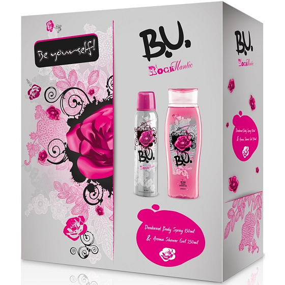 B.U. Rockmantic deodorant sprej 150 ml + sprchový gel 250 ml, pro ženy dárková sada