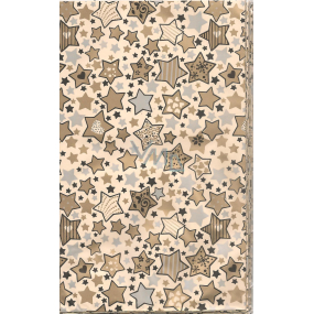 Nekupto Celofánový sáček 15 x 25 cm Vánoční zlaté hvězdy