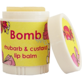 Bomb Cosmetics Rebarborový puding - Rhubarb & Custard balzám na rty 4,5 g