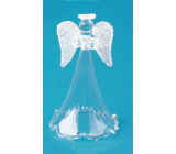 Anděl skleněný s průhlednou sukní na postavení 11 cm