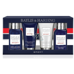 Baylis & Harding Men Limetka a Máta tekuté mýdlo na tělo i vlasy 100 ml + mycí gel na obličej 100 ml + balzám po holení 50 ml + sprchový gel 50 ml kosmetická dárková sada pro muže