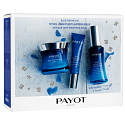 Payot Blue Techni Liss Jour vyhlazující chronoaktivní krém 50 ml + Regard vyhlazující chronoaktivní gel 15 ml + Concentré vyplňující chronoaktivní sérum 30 ml, + toaletní taška, kosmetická sada