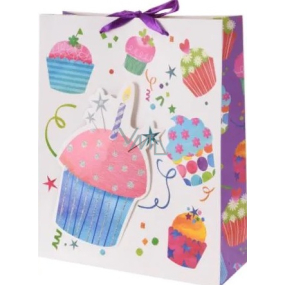 Emocio Dárková papírová taška pro děti 18 x 24 x 8 cm Muffiny