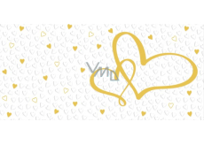 Albi Přání do obálky - obálka na peníze, Zlaté srdce 18,8 x 8,8 cm