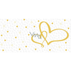 Albi Přání do obálky - obálka na peníze, Zlaté srdce 18,8 x 8,8 cm