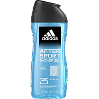 Adidas After Sport 3v1 sprchový gel na tělo, vlasy a pleť pro muže 250 ml