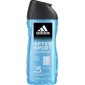 Adidas After Sport 3v1 sprchový gel na tělo, vlasy a pleť pro muže 250 ml