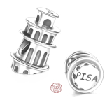 Charm Sterlingové stříbro 925 Itálie Pisa - šikmá věž, korálek na náramek cestování
