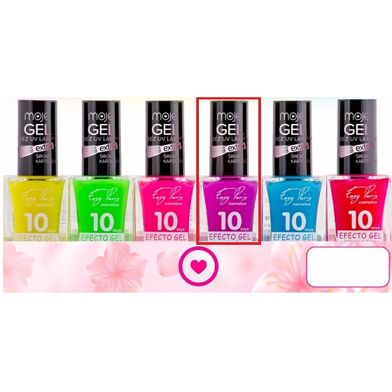 Moje Easy Paris 10Days Efecto Gel fluorescenční gelový lak na nehty 004 Fialový 15 ml