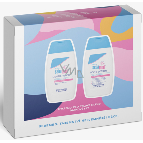 SebaMed Baby Extra jemná mycí emulze 200 ml + tělové mléko 200 ml, kosmetická sada pro děti