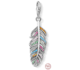 Charm Sterlingové stříbro 925 Pírko, humří spona přívěsek na náramek symbol