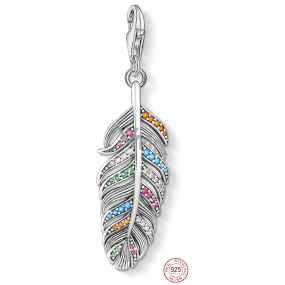 Charm Sterlingové stříbro 925 Pírko, humří spona přívěsek na náramek symbol