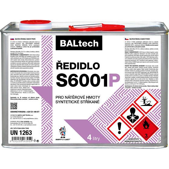 BALTECH ředidlo S6001P Profi 4 l - Při objednání tohoto výrobku nutno doložit živnostenský list