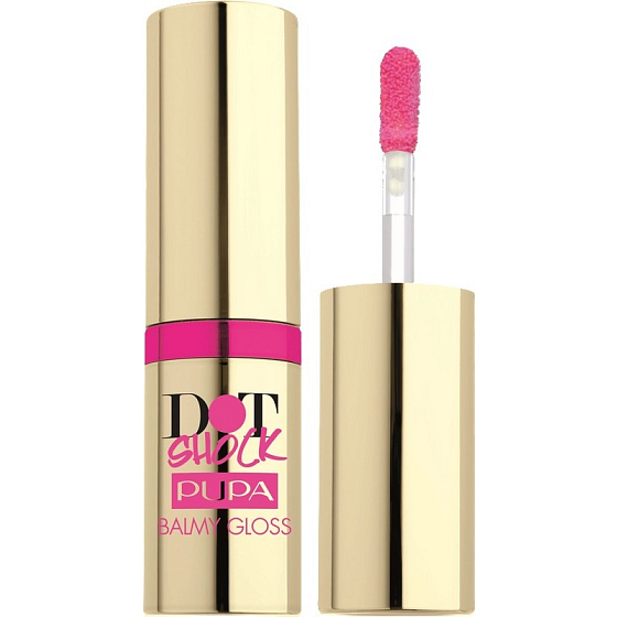 Pupa Dot Shock Balmy Gloss lesk na rty s balzámovým účinkem 002 Pink Beauty 6,5 ml