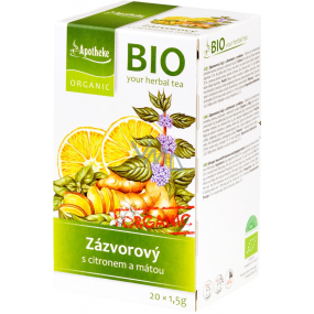 Apotheke Bio Zázvor s citronem a mátou bylinný čaj napomáhá k trávení, obranyschopnosti 20 x 1,5 g