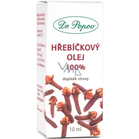 Dr. Popov Hřebíčkový olej 100% přírodní olej pro vnější i vnitřní užití doplněk stravy 10 ml