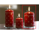 Lima Srdíčko potisk svíčka červená válec 70 x 110 mm 1 kus