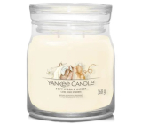 Yankee Candle Soft Wool & Amber - Jemná vlna a ambra vonná svíčka Signature střední sklo 2 knoty 368 g