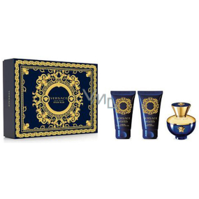 Versace Dylan Blue pour Femme parfémovaná voda 50 ml + sprchový gel 50 ml + tělové mléko 50 ml, dárková sada pro ženy