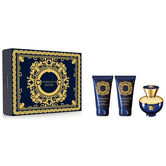 Versace Dylan Blue pour Femme parfémovaná voda 50 ml + sprchový gel 50 ml + tělové mléko 50 ml, dárková sada pro ženy