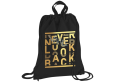Beniamin Never look back fashion plátěný batoh, černý 32 x 43 x 1 cm