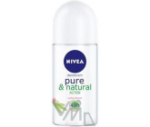 Nivea Pure & Natural Action s vůní lotosu kuličkový deodorant roll-on pro ženy 50 ml