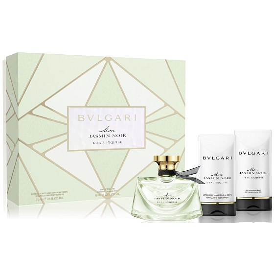 Bvlgari Mon Jasmin Noir L Eau Exquise toaletní voda 50 ml + tělové mléko 75 ml + sprchový gel 75 ml, dárková sada