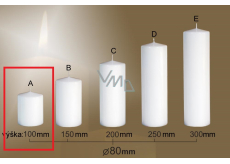 Lima Gastro hladká svíčka bílá válec 80 x 100 mm 1 kus